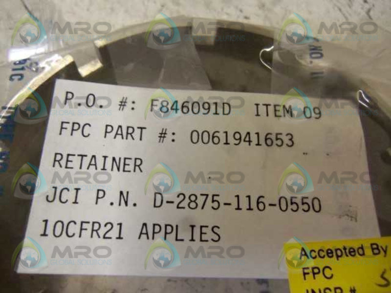 D-2875-116-0550 RETAINER  NSNP
