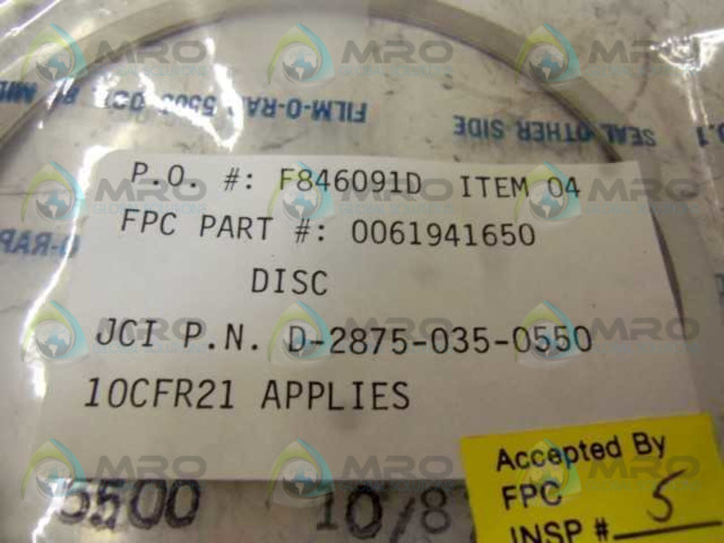D-2875-035-0550 DISC  NSNP