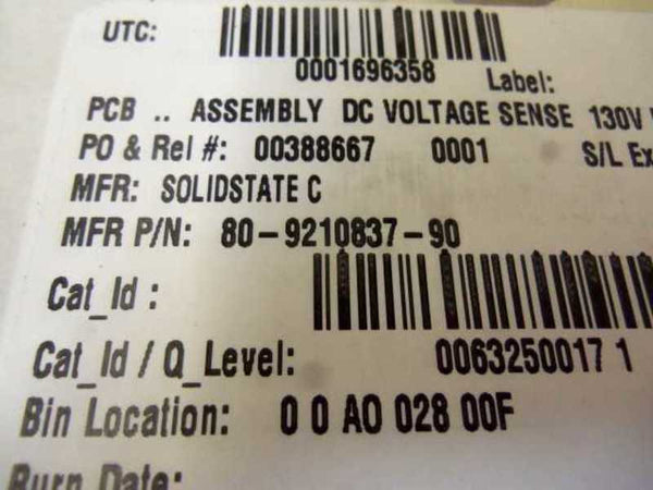 SOLID STATE CONTROLS 80-9210837-90 DC VOLTAGE BOARD  NSMP