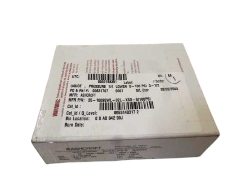 ASHCROFT 351009SWL02L-100#-XSG PRESSURE GAUGE 0-100 PSI  NSMP