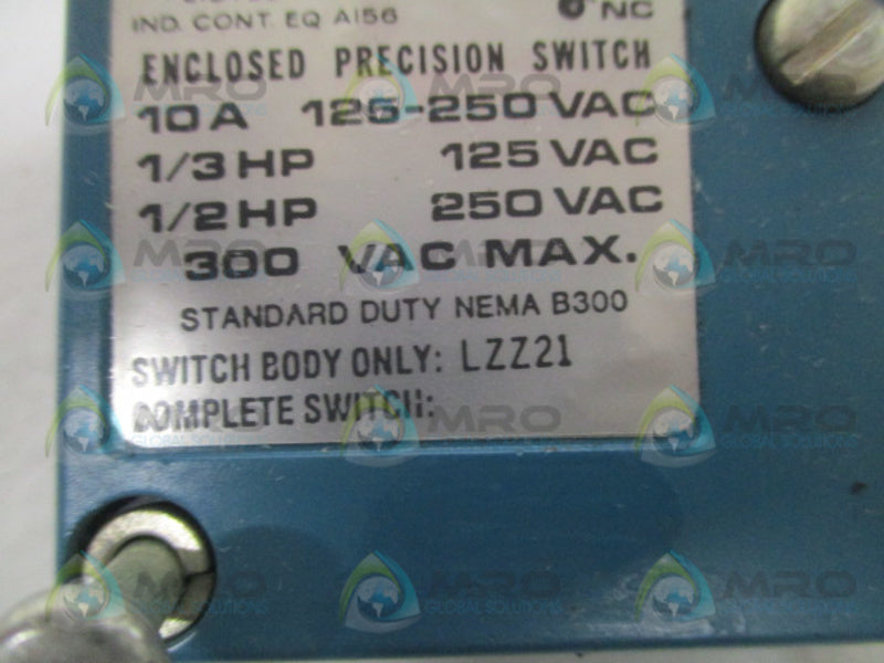 MICRO SWITCH LZZ21 LIMIT SWITCH BODY  NSMP