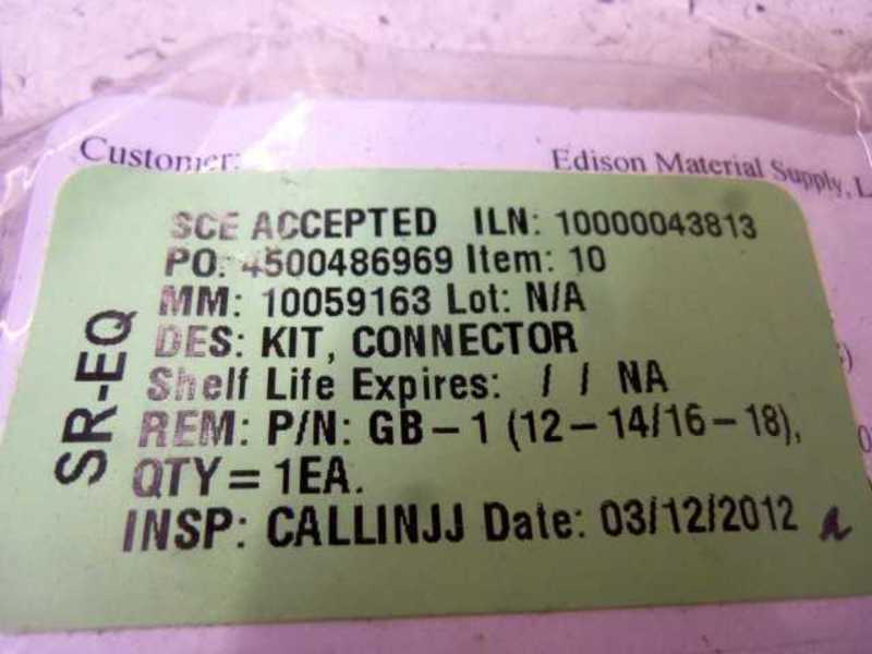 EDISON MATERIAL GB-1 CONNECTOR KIT  NSNP