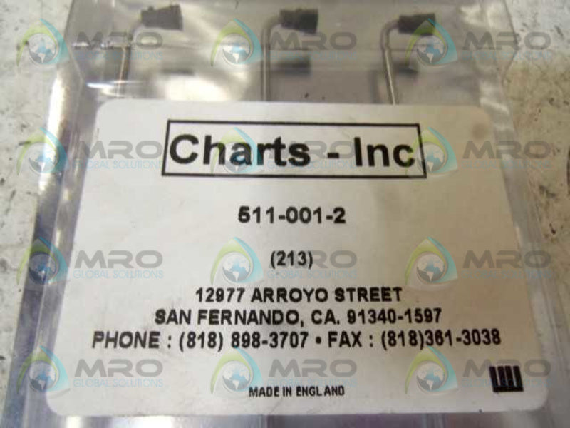 LOT OF 3 CHARTS 511-001-2 RED PEN RECORDER NSMP