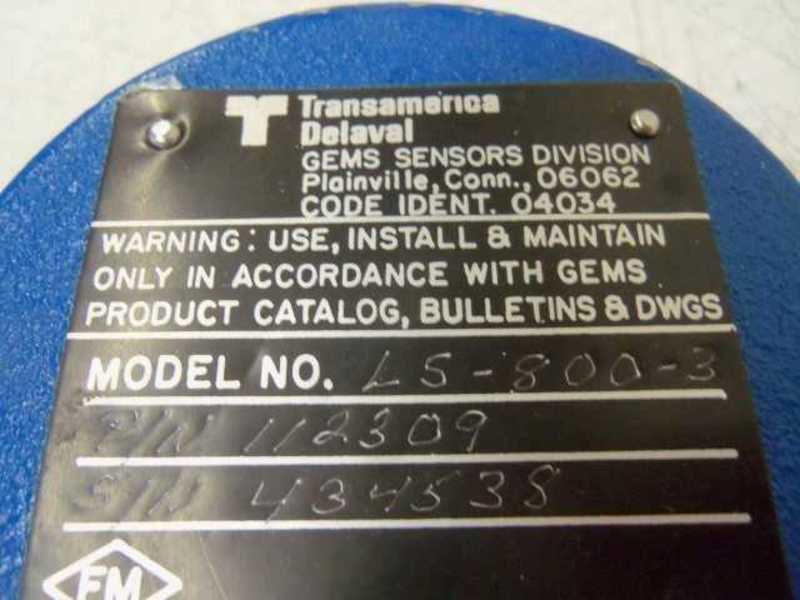 GEMS LS-800-3 FLOAT SWITCH 112309  NSNP