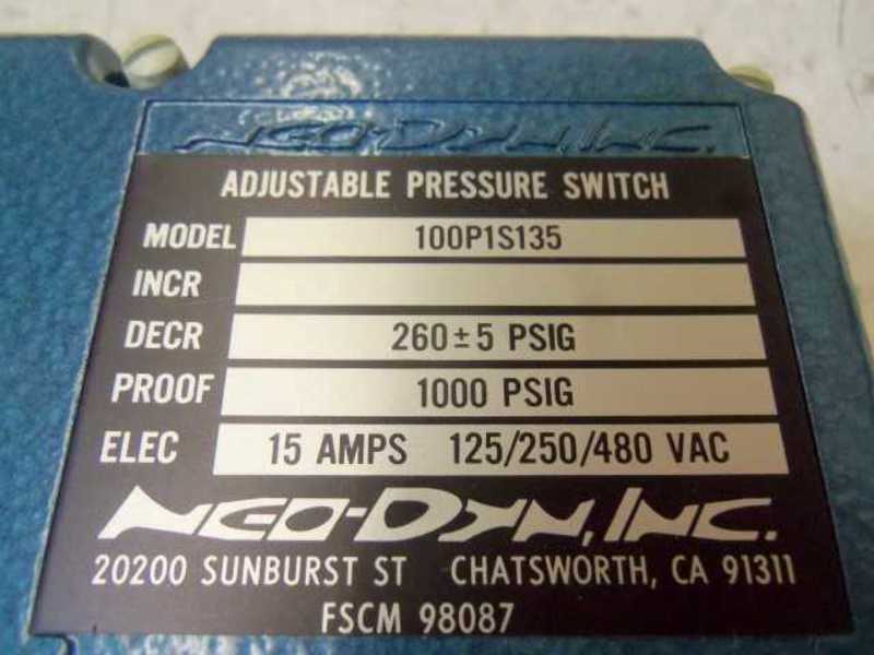 NEO-DYN 100P1S135 PRESSURE SWITCH  NSNP