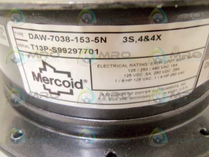 MERCOID DAW-7038-153-5N PRESSURE SWITCH  NSMP