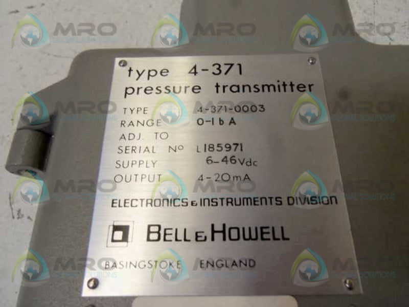 BELL & HOWELL 4-371-0003 PRESSURE TRANSMITTER  NSNP