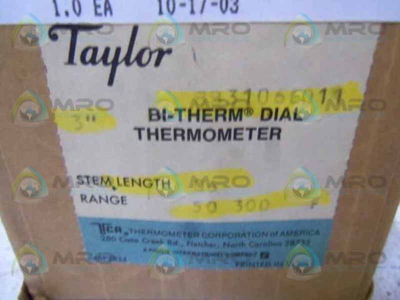 TAYLOR BB106E011 BI THERM TRERMOMETER  NSMP
