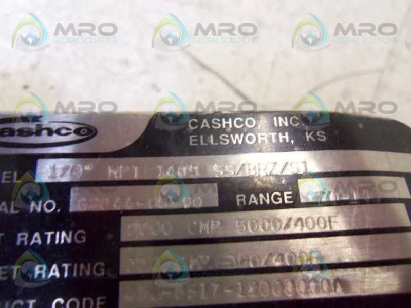 CASHCO 1/4" NPT 1465 SS/BRZ/S1  UNMP