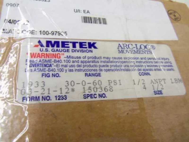 AMETEK 1933 PRESSURE GAUGE  NSMP