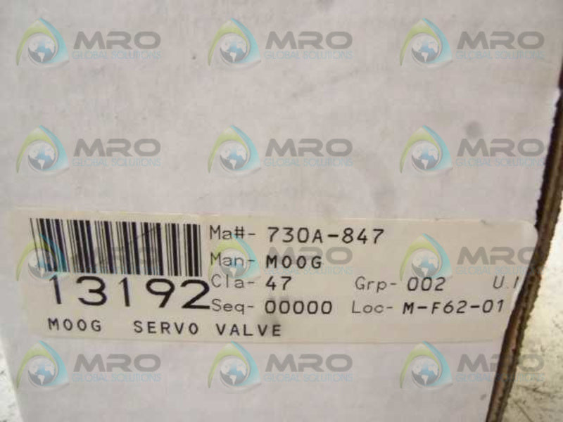 MOOG 730A-847 SERVO VALVE  UNMP