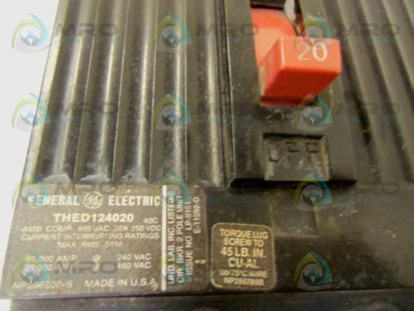 GENERAL ELECTRIC THED124020 CIRCUIT BREAKER 20A  UNMP