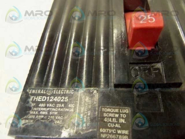 GENERAL ELECTRIC THED124025 CIRCUIT BREAKER 25A  UNMP