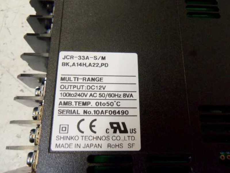 SHINKO JCR-33A-S/M TEMPERATURE CONTROLLER  NSMP