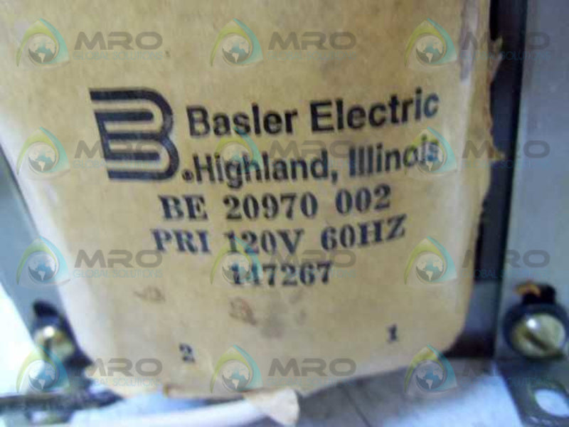 BASLER ELECTRIC BE-20970-002 TRANSFORMER  UNMP