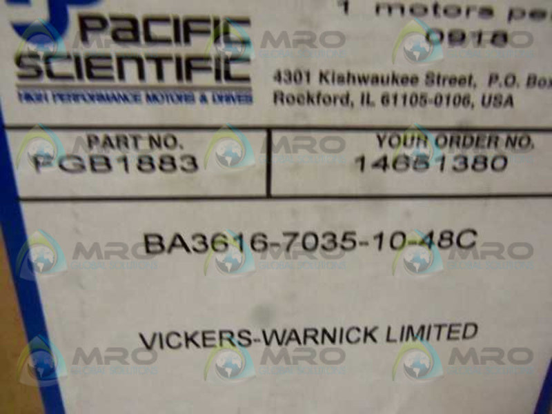 PACIFIC SCIENTIFIC BA3616-7035-10-48C SERVO MOTOR  NSMP