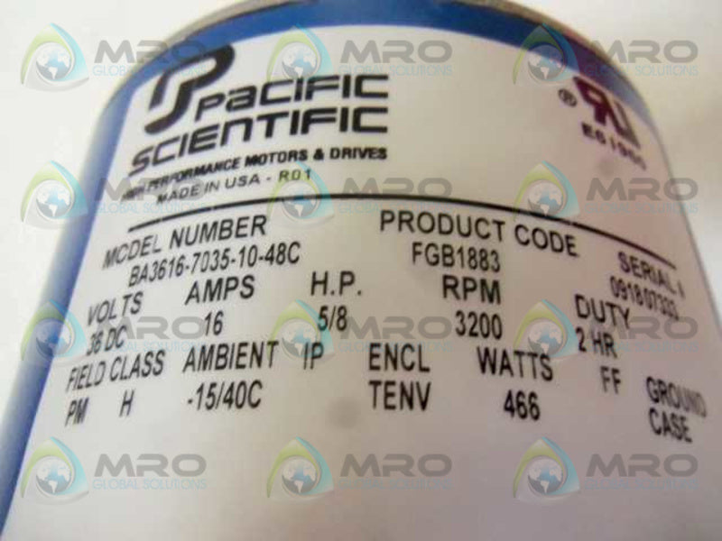 PACIFIC SCIENTIFIC BA3616-7035-10-48C SERVO MOTOR  NSMP