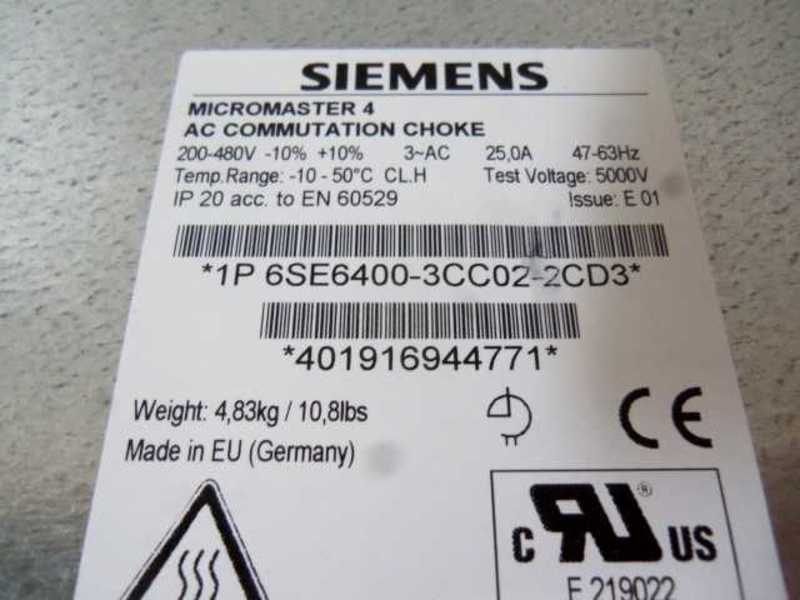 SIEMENS 6SE6400-3CC02-2CD3 COMMUNICATION CHOKE  NSMP