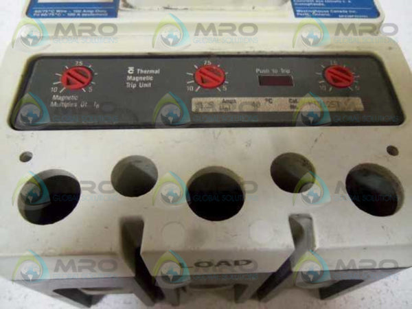 WESTINGHOUSE KDL3125 CIRCUIT BREAKER 125A  UNMP