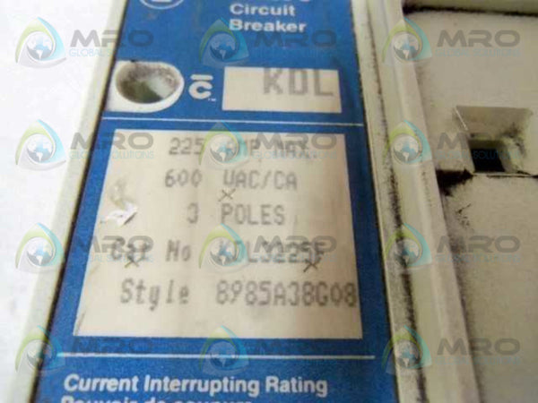 WESTINGHOUSE KDL3125 CIRCUIT BREAKER 125A  UNMP