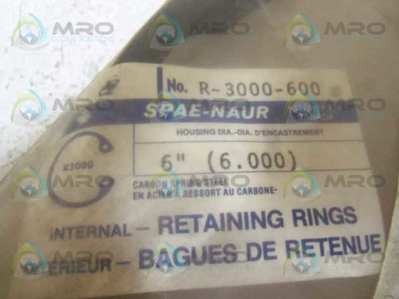 LOT OF 2 R-3000-600 RETAINER RINGS NSNP