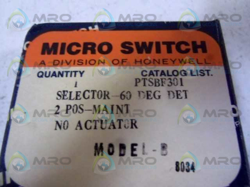 MICRO SWITCH PTSBF301 SELECTOR SWITCH  NSMP