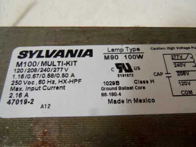 SYLVANIA M100/MULTI-KIT BALLAST KIT  UNMP