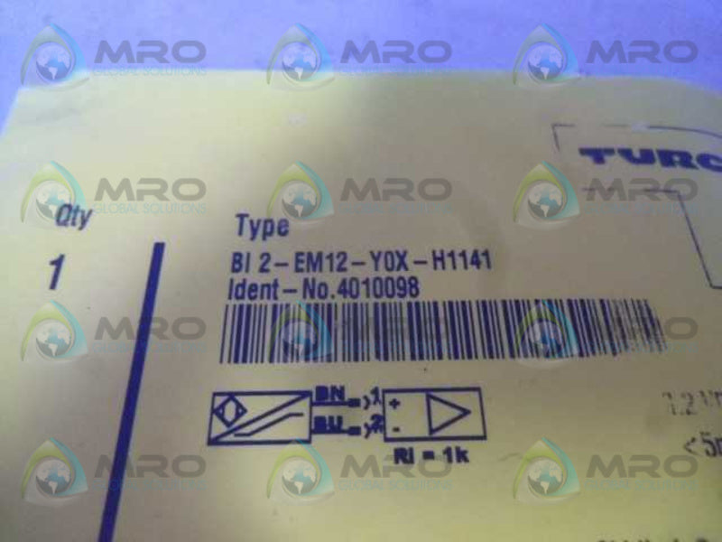 TURCK BI2-EM12-Y0X-H1141 PROXIMITY SENSOR  NSMP