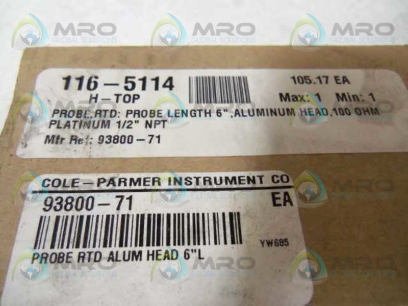 THERMOCOUPLE PROD. 707A-100-F-6-3-316-AL-1/2-0-0 PROBE  NSMP