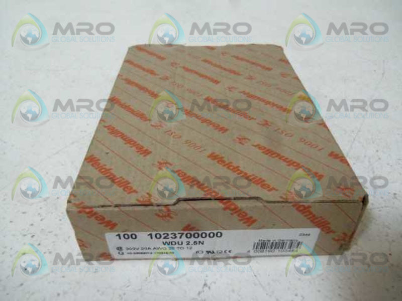 LOT OF 100 WEIDMULLER WDU 2.5N TERMINAL BLOCK NSMP