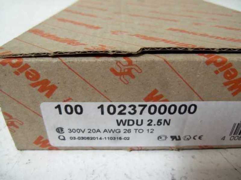 LOT OF 100 WEIDMULLER WDU 2.5N TERMINAL BLOCK NSMP