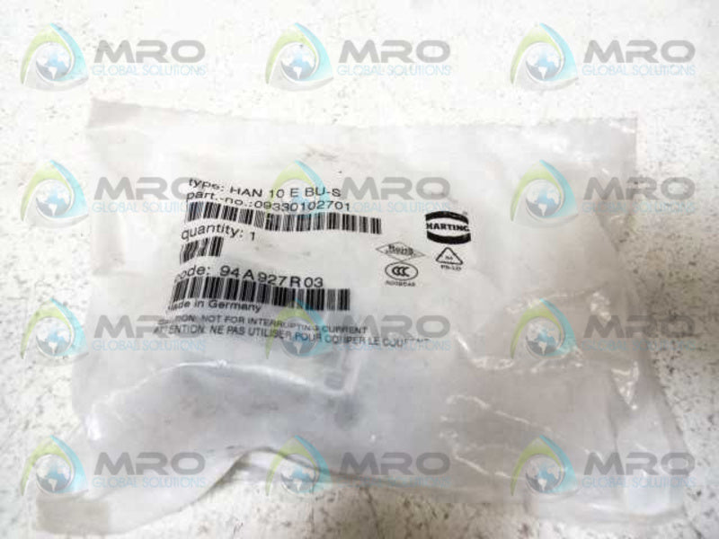 HARTING HAN 10 E BU-S CONNECTOR  NSMP