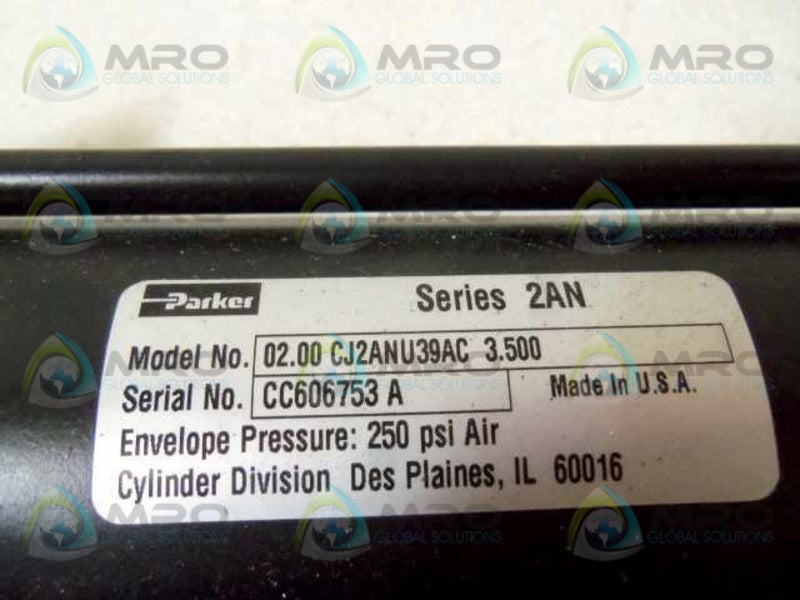 PARKER 02.00 CJ2ANU39AC 3.500 PNEUMATIC CYLINDER  UNMP