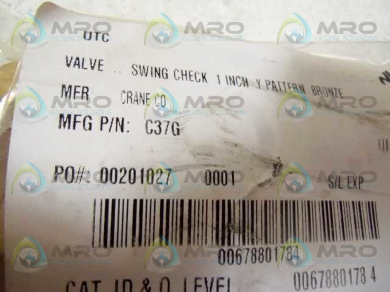 CRANE C34G SWING CHECK VALVE 1"  NSNP