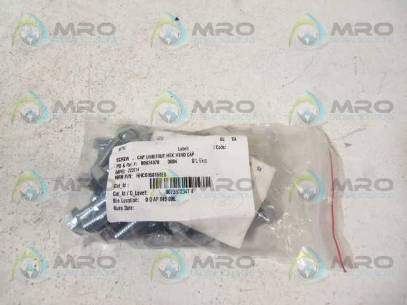 LOT OF 25 UNISTRUT HHCS050150EG HEX HEAD BOLT NSNP