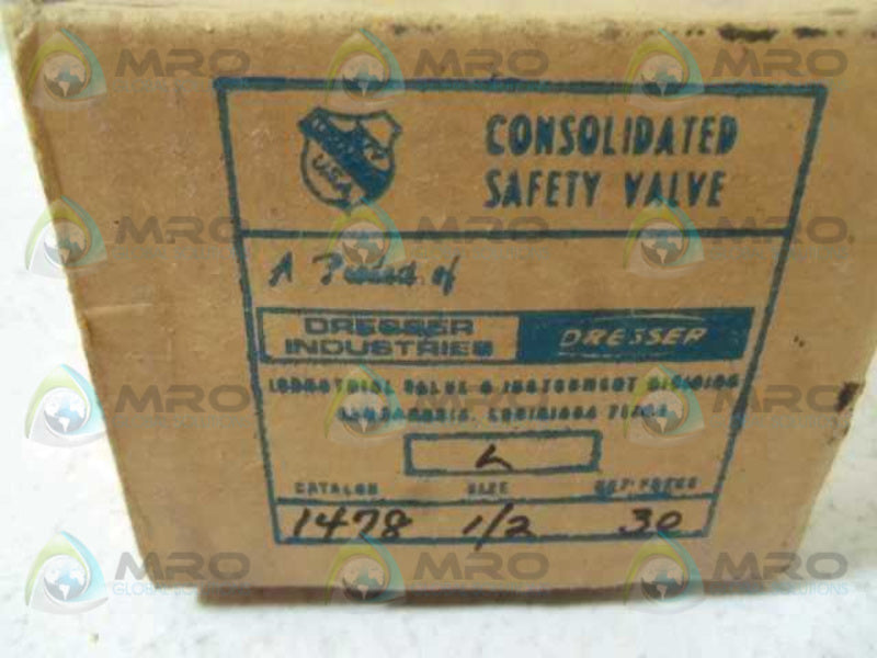 DRESSER INDUSTRIES 1478 SAFETY VALVE 1/2"  UNMP