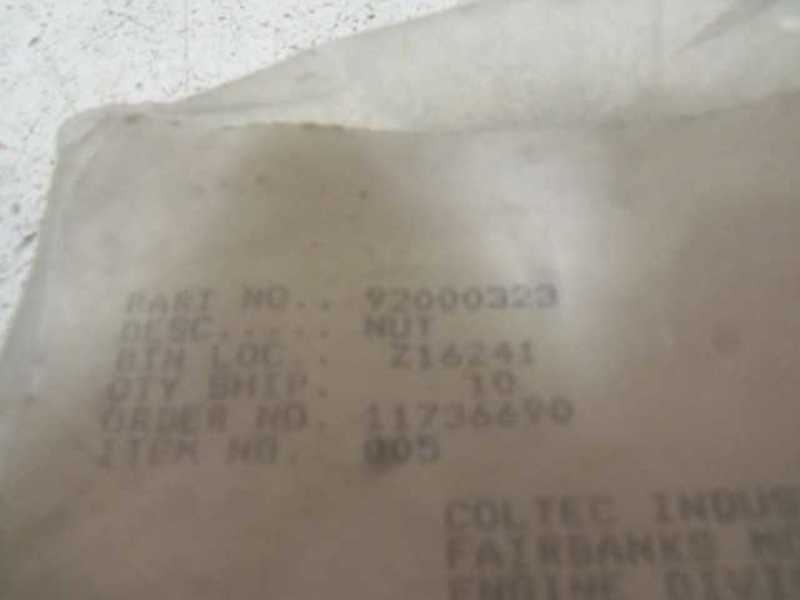 LOT OF 10 COLTEC 92000323 NUT NSNP
