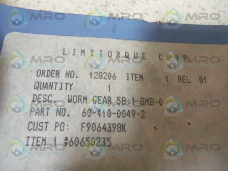 LIMITORQUE 60-410-0049-2 GEAR  UNMP
