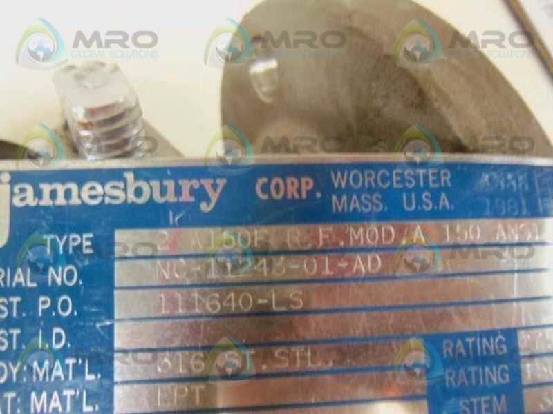 JAMESBURY 2 A150F R.F.MOD.A 150 ANSI  UNMP