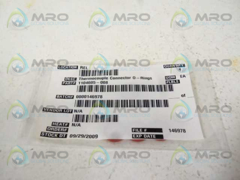 LOT OF 4 1104605-008 THERMOCOUPLE O-RING NSNP