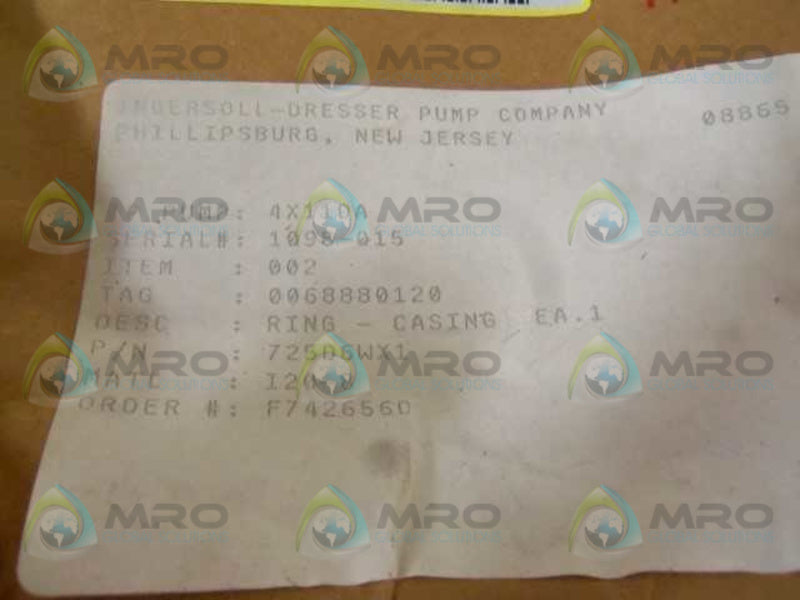 INGERSOLL DRESSER 725D6WX1 CASING RING  NSNP
