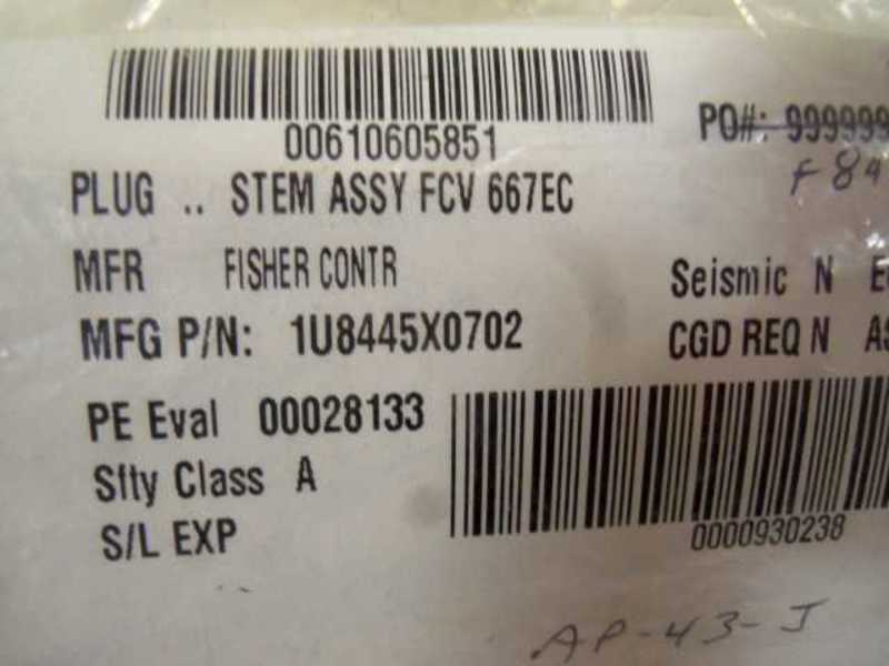 FISHER 1U8445X0702 STEM ASSY  NSNP