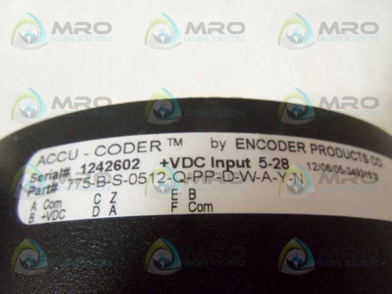 ENCODER PRODUCTS 775-B-S-0512-Q-PP-D-W-A-Y-N ACCU-CODER  NSNP