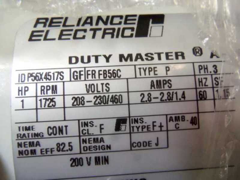 RELIANCE ELECTRIC P56X4517S AC MOTOR 1HP  NSMP
