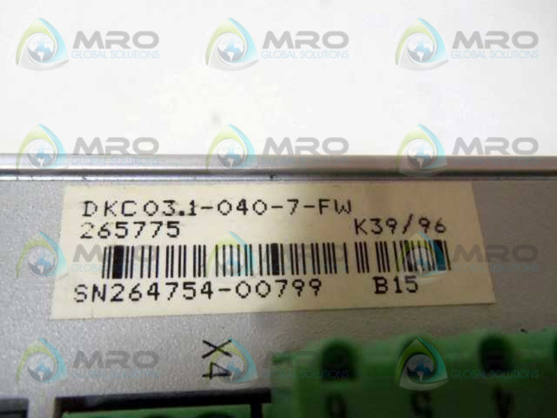 INDRAMAT DKC03.1-040-7-FW SERVO DRIVE FWA-ECODRV-PDP-03VRS-MS  NSMP