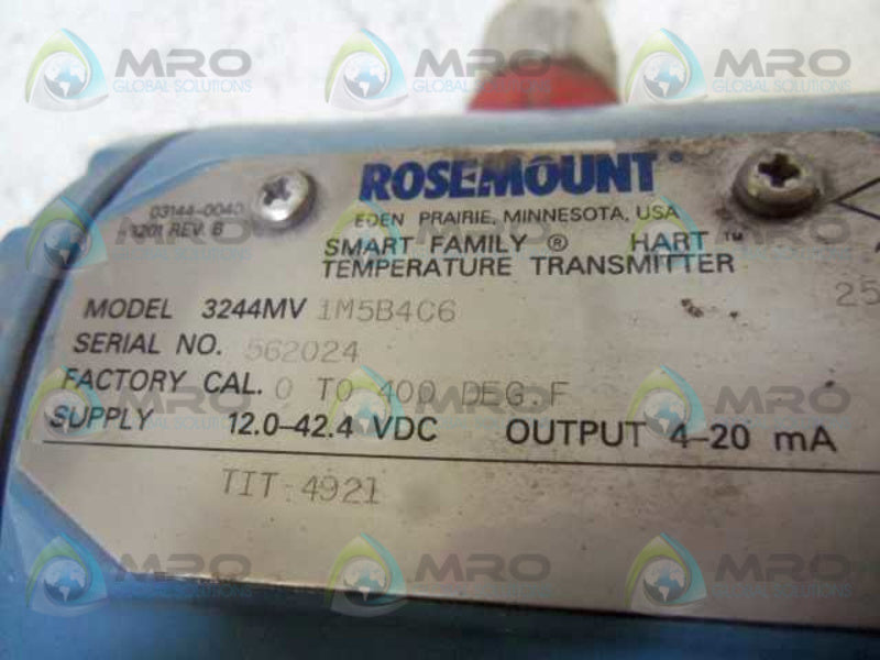ROSEMOUNT 3244MV 1M5B4C6 TEMPERATURE TRANSMITTER  UNMP