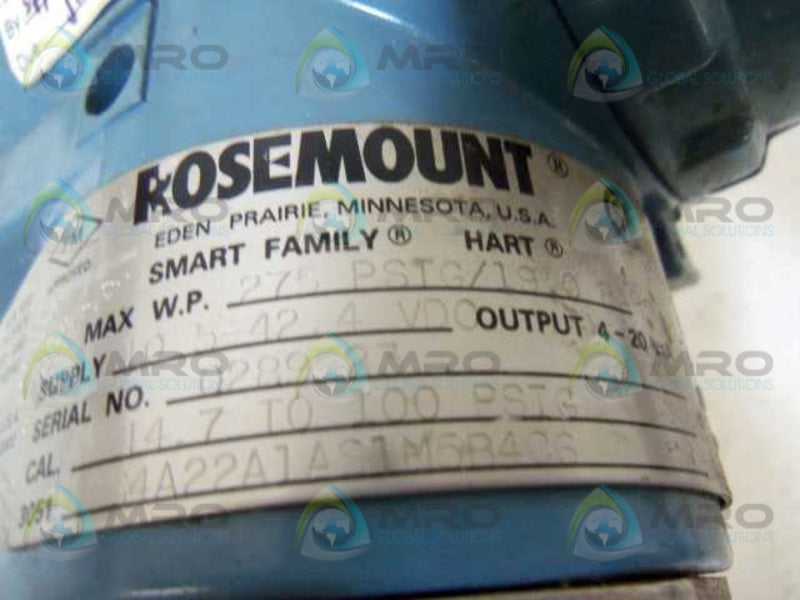 ROSEMOUNT 3051 CG4A22A1AS1M5B4C6 PRESSURE TRANSMITTER  UNMP