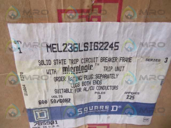 SQUARE D MEL236LSIG2245 CIRCUIT BREAKER w/ MICROLOGIC TRIP UNIT  NSMP