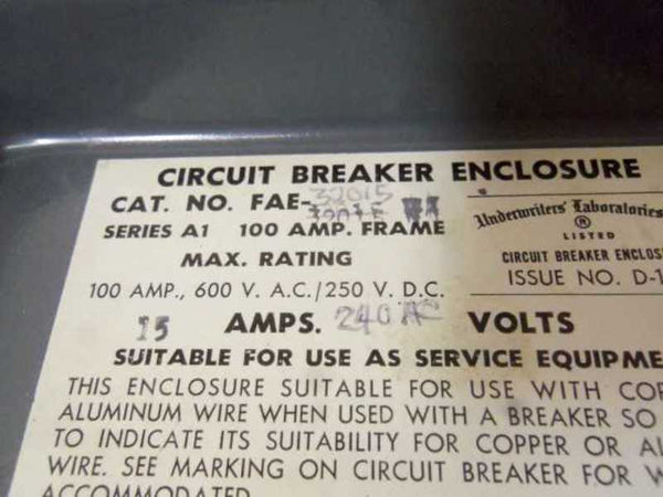 SQUARE D FAE-32015 NA ENCLOSED CIRCUIT BREAKER  NSMP