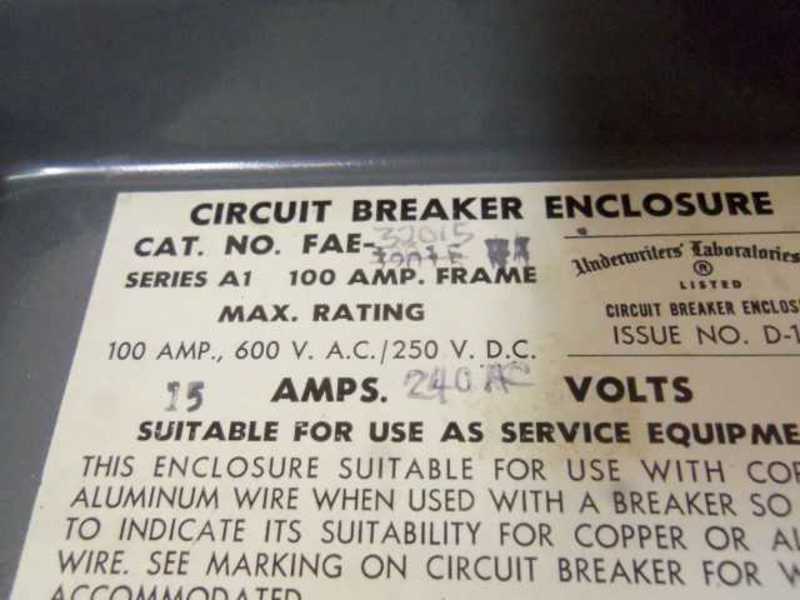 SQUARE D FAE-32015 NA ENCLOSED CIRCUIT BREAKER  NSMP